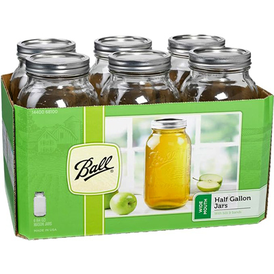 Ball Two Quart Wide Mouth Canning Jars