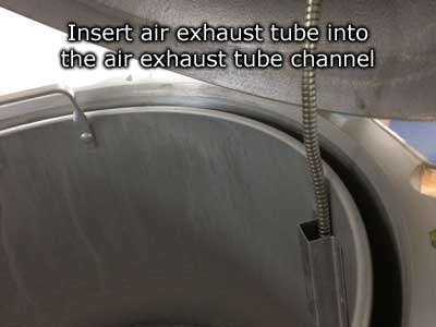 insert air exhaust tube into airexhaust tube channel